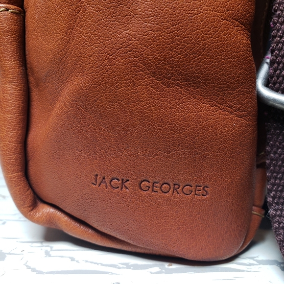 Jack Georges Vintage 'Voyager Collection' Backpack/Crossbody Bag in  Honey Brown - Picture 15 of 15